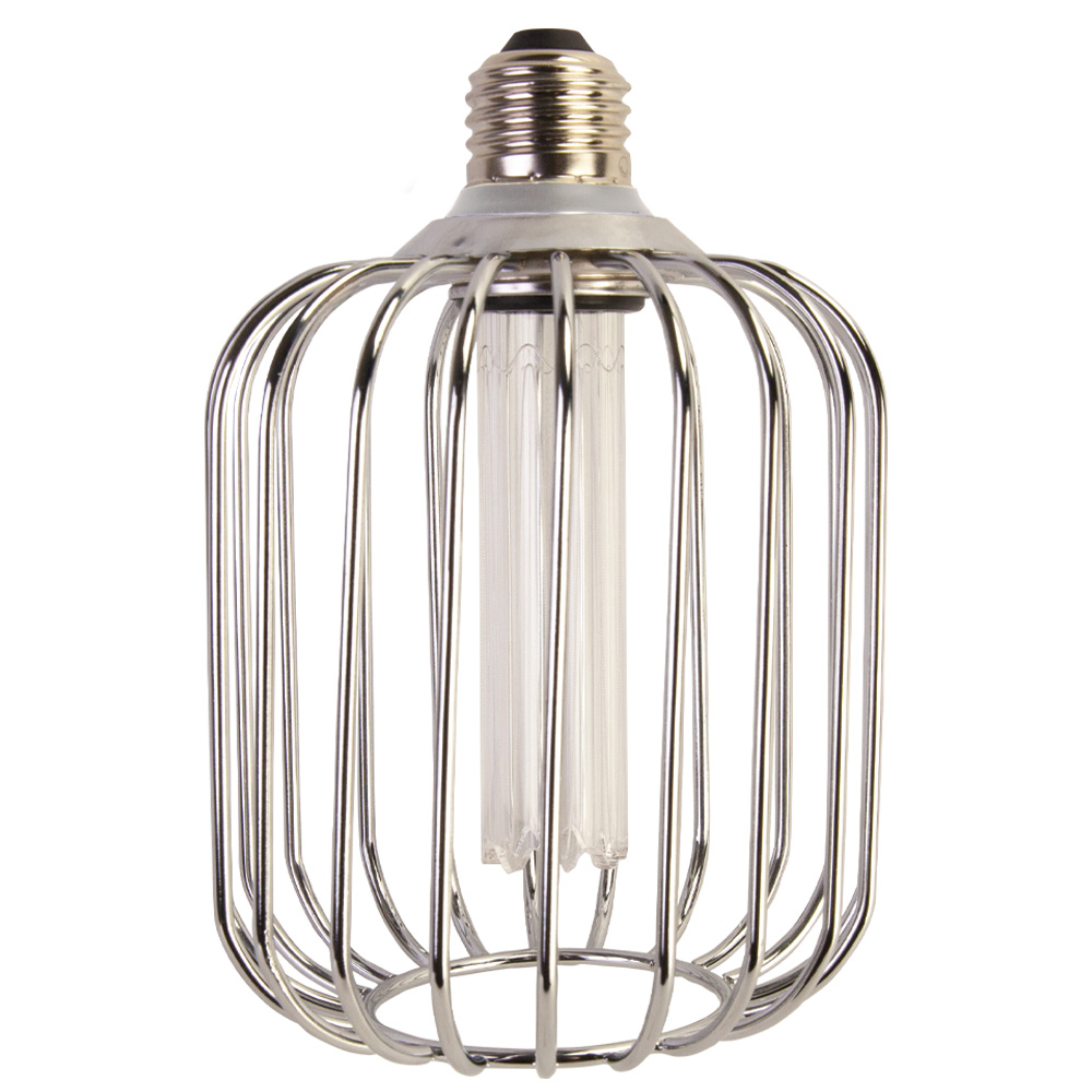 TCP 4.5W Stan Cag Cyl Pillr Slv Dim 0k – E26 Base, 3000K, 200 Lumens, Silver