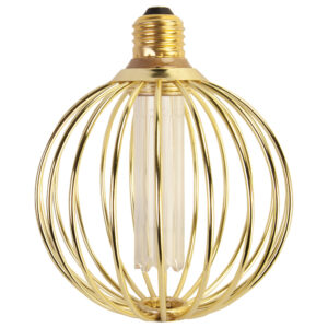 TCP 4.5W Stan Cag Rnd Pillr GLD Dim 0K – E26 Base, 3000K, 200 Lumens, Gold