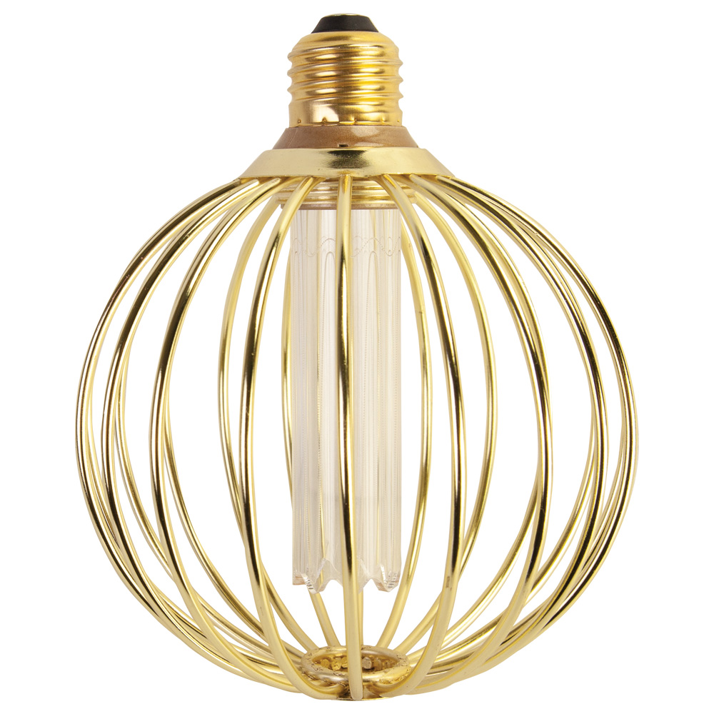 TCP 4.5W Stan Cag Rnd Pillr GLD Dim 0K – E26 Base, 3000K, 200 Lumens, Gold