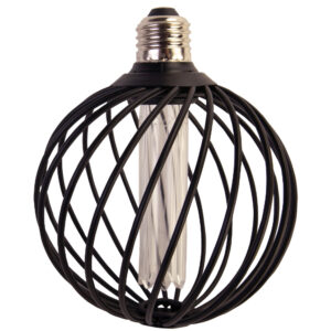 TCP 4.5W Spir Cag Rnd Pillr BLK Dim 0K – E26 Base, 3000K, 200 Lumens, Black