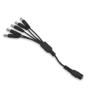 Diode LED DC Splitter Plug – 5-Way, Black