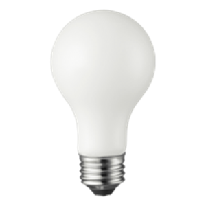 TCP 8W A19 – E26 Base, 3000K, 800 Lumens, Frost